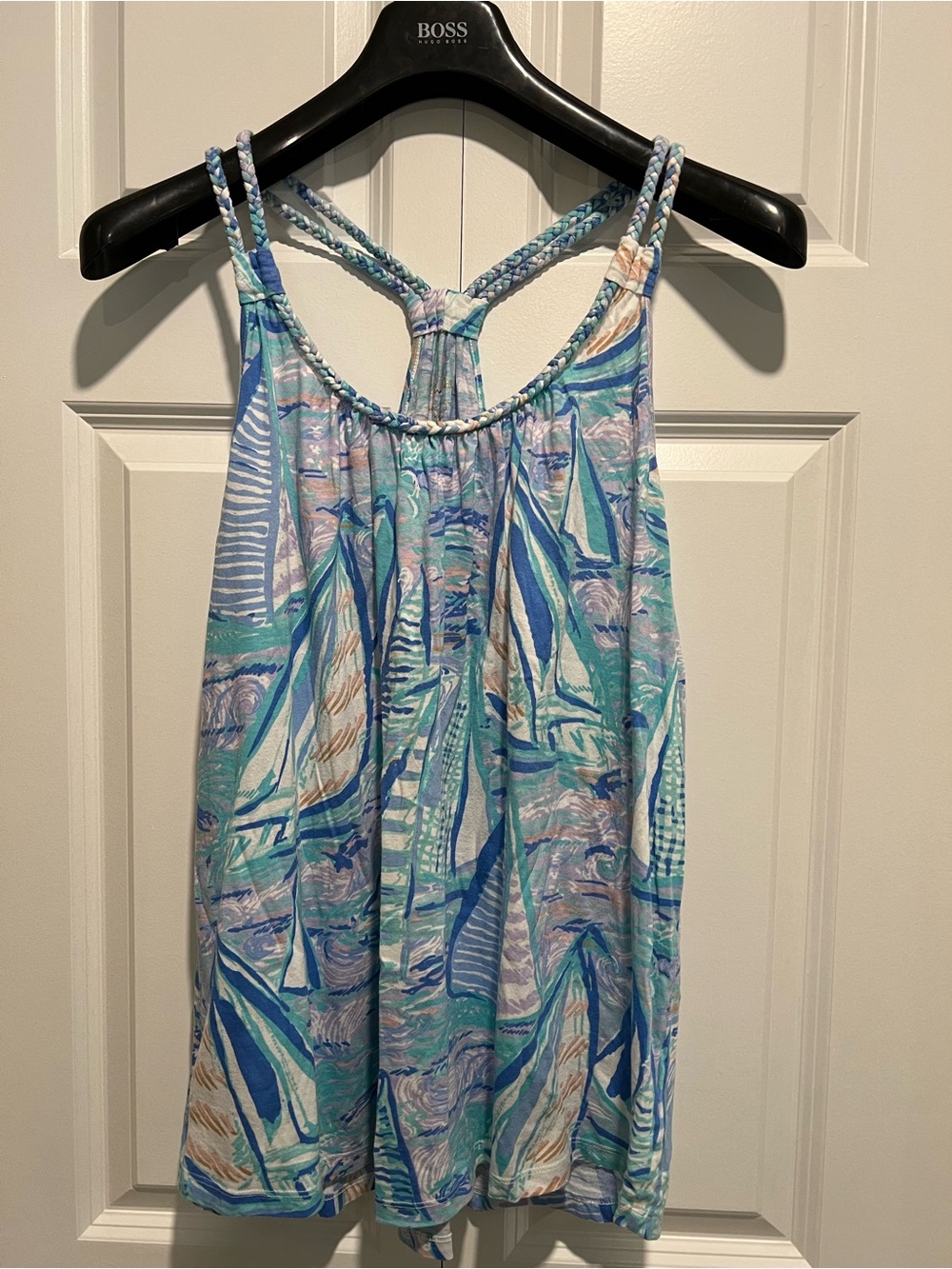 Lilly Pulitzer Braided-Back Tank in Aqua, Blue & Mint